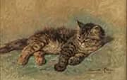 Cat Resting By Henriette Ronner Knip