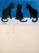 Black Cats in the Snow By Louis Wain