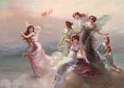The Dance of the Nymphs and Cupid c1900 By Edouard Bisson