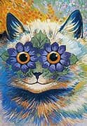 Cat With Flower Eyes By Louis Wain