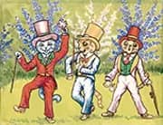 Three Cats Performing a Song and Dance By Louis Wain