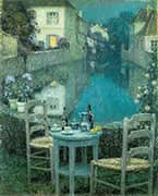 Small Table in Evening Dusk By Henri Le Sidaner
