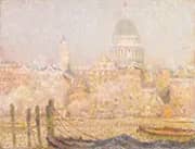 Saint Pauls from the River Morning Sun in Winter By Henri Le Sidaner
