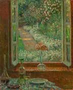 Window with Carnations, Gerberoy By Henri Le Sidaner