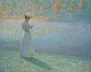 Woman Reading in a Landscape By Henri Le Sidaner