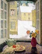 The Table in Front of the Window, Snow By Henri Le Sidaner