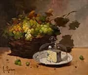 Still Life with a Plate of Cheese By George Roux