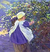 Mother and Child Picking Berries By Helen Galloway McNicoll