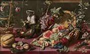 Monkeys Near a Basket of Fruit By Frans Snyders
