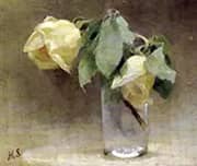 Yellow Roses By Helene Schjerfbeck