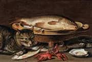 Still Life with Fish in a Ceramic Collander By Clara Peeters