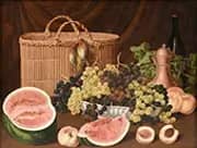 Painting Nature Morte with Peaches Watermelon By Clara Peeters