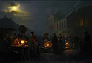 A Market at Dusk By Petrus van Schendel