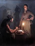 A Merchant by Candlelight before 1870 By Petrus van Schendel