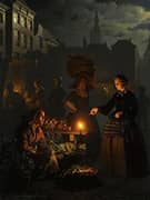 A Moonlit Vegetable Market 1855 By Petrus van Schendel