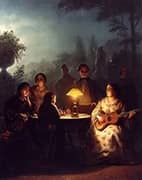 A Summer Evening by Lamp and by Moonlight By Petrus van Schendel