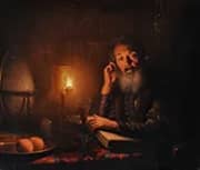 Reading by Candlelight 1839 By Petrus van Schendel