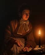 Young Girl by Candlelight By Petrus van Schendel