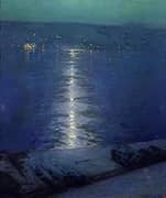 Moonlight on the River 1919 By Birge Harrison