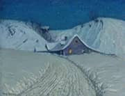 Winter's Cabin at the Curve By Birge Harrison