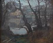 Landscape of New England Town By Paul Cornoyer