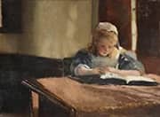 A Child Reading By Laura Theresa Alma-Tadema