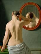 A Nude Woman doing Her Hair Before a Mirror 1841 By Christoffer Wilhelm Eckersberg
