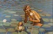 A Girl with Water Lilies By Oskari Paatela