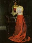 Lady in Red By Charles Webster Hawthorne