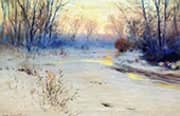 Snowy Sunset By Charles Partridge Adams
