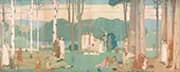 Men Women and Children at a Picnic in the Park 1900 By Frederick Cayley Robinson