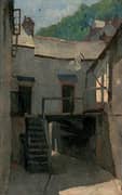 Street Scene Cornwall By Frederick Cayley Robinson