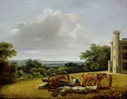 Loading a Timber Wagon in the Park of Cave Castle 1806 By George Arnald