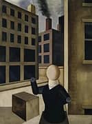 Figure in Front of City Buildings 1920 By Georg Scholz