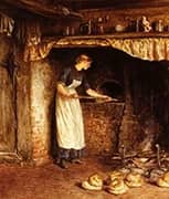 Woman Baking Bread By Helen Allingham