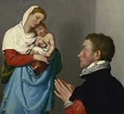 A Gentleman in Adoration before the Madonna c1560 By Giovanni Battista Moroni