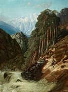 Alpine Landscape with Beck By Gustave Dore