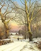 A Man Walking his Dog 1874 By Anders Andersen-Lundby