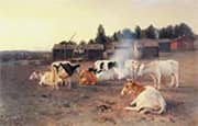 Cows in Turf Smoke 1891 By Eero Jarnefelt