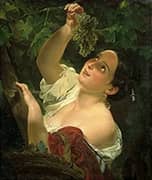 Italian Girl Picking Grapes 1827 By Karl Bryullov