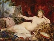 Resting Bacchante By Hans Makart