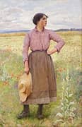 In the Poppy Field Auvers sur Oise By Charles Sprague Pearce