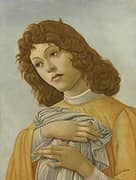 An Angel Head and Shoulders By Sandro Botticelli