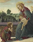 Madonna and Child with Young Saint John The Baptist By Sandro Botticelli