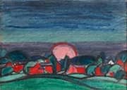 Moon and Earth c1920 By Oscar Bluemner