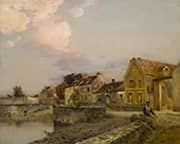 A French Village on a River By Jean-Charles Cazin