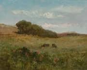 Cows Grazing in a Meadow By Jean-Charles Cazin