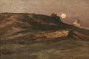 Moon Over Normandy Dunes France By Jean-Charles Cazin