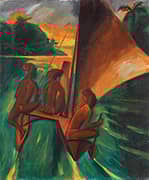 In the Canoe Catamaran 1917 By Max Pechstein
