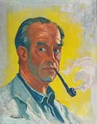Self Portrait with Pipe c1946 By Max Pechstein